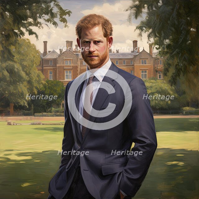 AI Image - Portrait of Prince Harry, Duke of Sussex, 2023. Creator: Heritage Images.