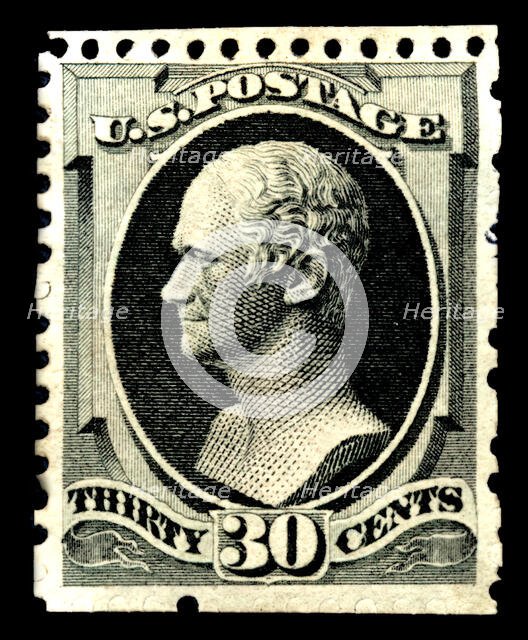 30c Alexander Hamilton special printing single, 1875. Creator: Continental Bank Note Company.