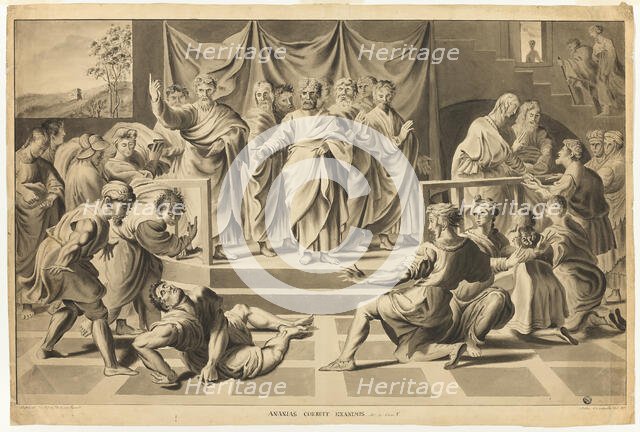 Death of Ananias, 1795. Creator: John Constable.