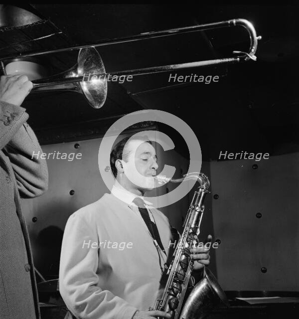 Portrait of Flip Phillips, Three Deuces, New York, N.Y., ca. June 1947. Creator: William Paul Gottlieb.