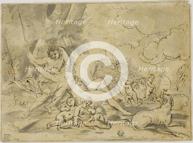 Figures, Chariot and Dog, c. 1624. Creator: Unknown.