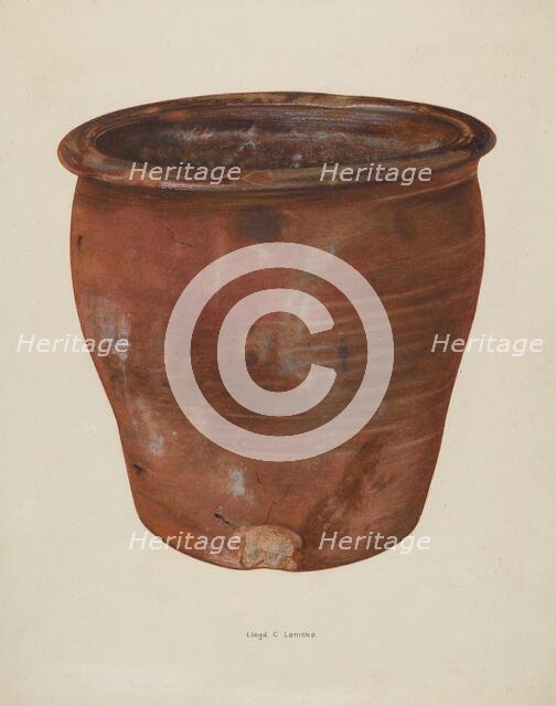 Brown Crock, 1935/1942. Creator: John Tarantino.
