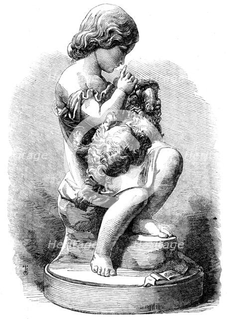 The International Exhibition - "Go to Sleep!", a marble group by J. Durham, 1862. Creator: Unknown.