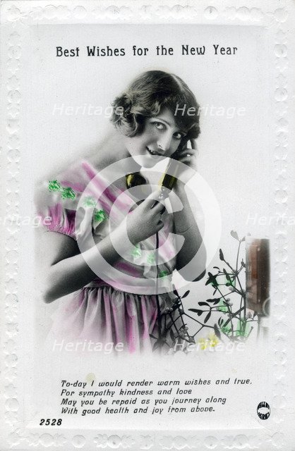 'Best Wishes for the New Year', greetings card, c1920s(?). Artist: Unknown