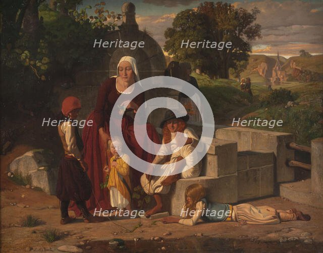 At the fountain, between 1833 and 1886. Creator: Louis Matout.