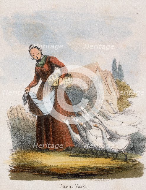 'Farm Yard', c1845. Artist: Benjamin Waterhouse Hawkins