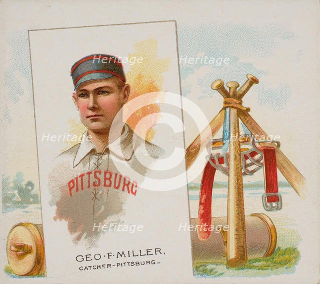 George F. Miller, Catcher, Pittsburgh, from World's Champions, Second Series (N43) for All..., 1888. Creator: Allen & Ginter.