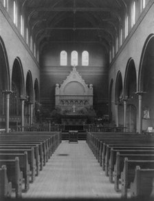 Interior of St. Marks church, Washington, D.C. - view down center aisle toward altar, c1900. Creator: Frances Benjamin Johnston.