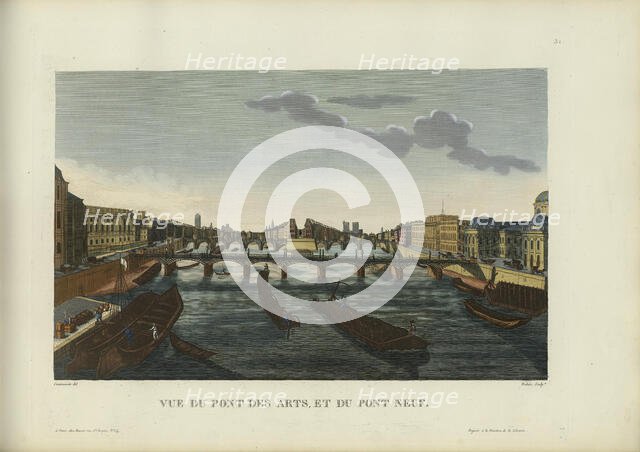 Vue du Pont des arts et du Pont-Neuf, 1817-1824. Creator: Courvoisier-Voisin, Henri (1757-1830).