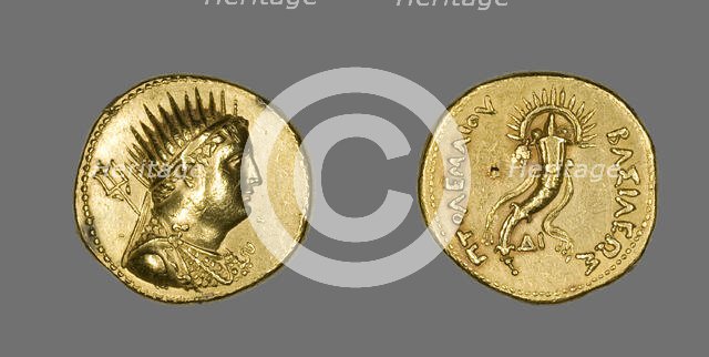 Octadrachm (Coin) Portraying King Ptolemy III Euergetes, Ptolemaic Period (221-205 BCE)..., (247-222 Creator: Unknown.