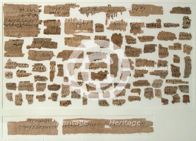 Papyri Fragments, Coptic, 7th century. Creator: Unknown.
