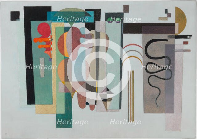 Zwei grüne Punkte (Two green dots), 1935. Creator: Kandinsky, Wassily Vasilyevich (1866-1944).