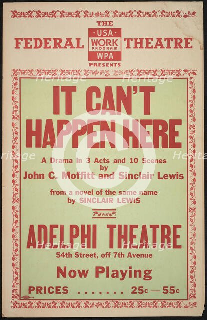 It Can't Happen Here, New York, 1936. Creator: Unknown.