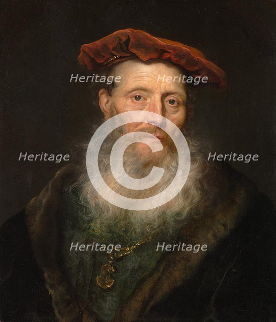 Bearded Man with a Velvet Cap, 1645. Creator: Govaert Flinck.