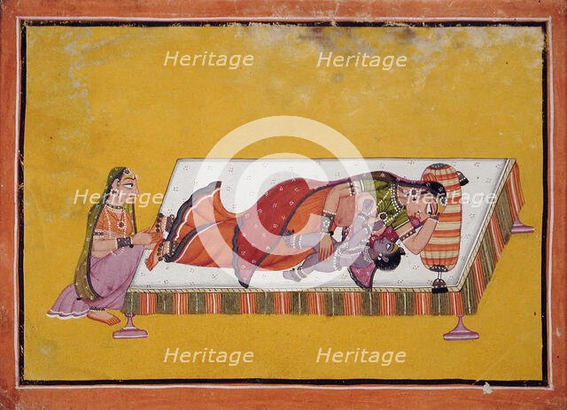 Yashoda Suckling the Infant Krishna, 18th century. Creator: Unknown.