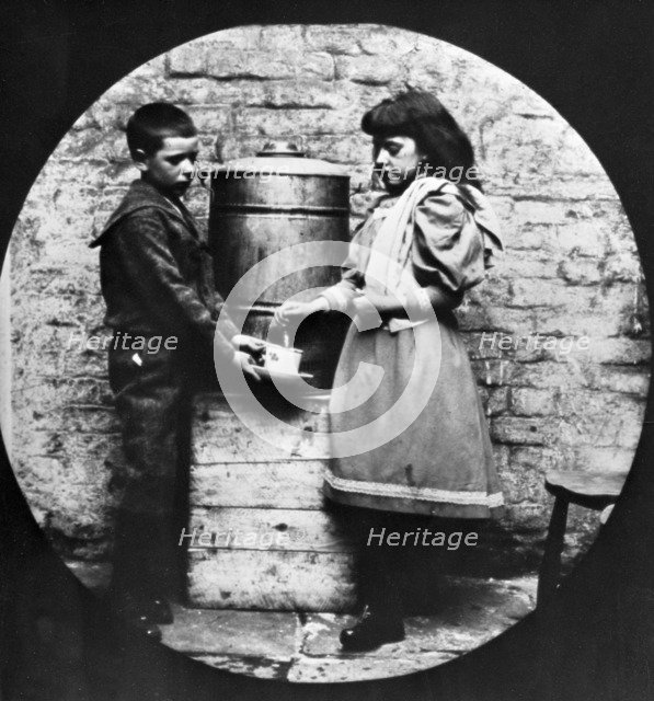 Helpers in the mission, 1900s. Artist: John Galt