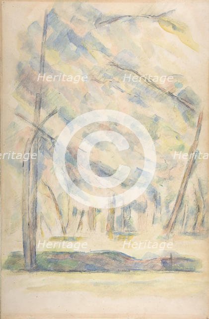 Landscape (recto); Sketch of rocks(?) (verso), n.d.. Creator: Paul Cezanne.