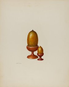 Pa. German Wooden Acorns, c. 1941. Creator: Hester Duany.