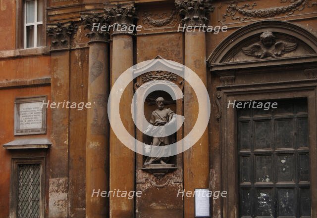 Exterior detail, Church of the Most Holy Trinity of Pilgrims, Rome, Italy, 17th century (2009). Creator: LTL.
