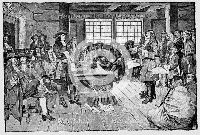 William Penn (1644-1718) English Quaker and colonialist, founder of Pennsylvania, 1682. Artist: Unknown