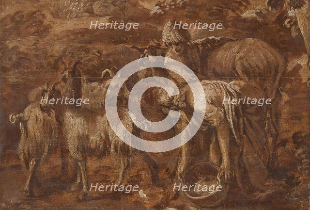 Peasants and Cattle. Study, c17th century. Creator: Unknown.