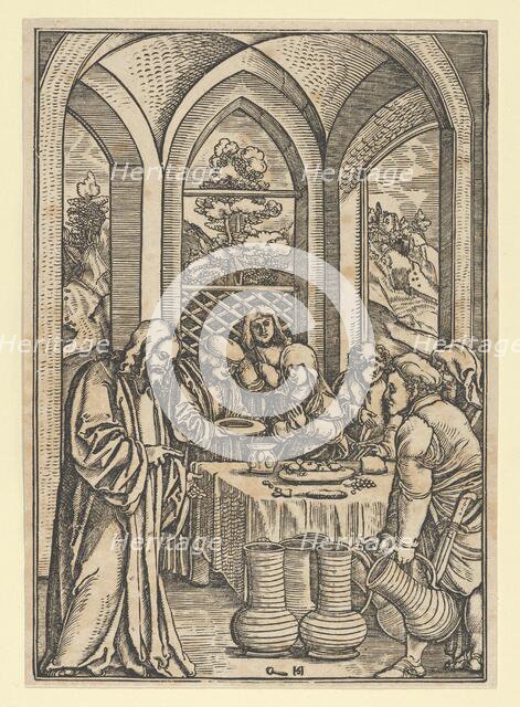 The Wedding at Cana, from The Life of Christ, ca. 1511-12. Creator: Hans Schäufelein the Elder.