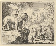 The Lion and the Lioness Pardon Renard and Order the Other Animals to Forget His Crimes..., 1650-75. Creator: Allart van Everdingen.