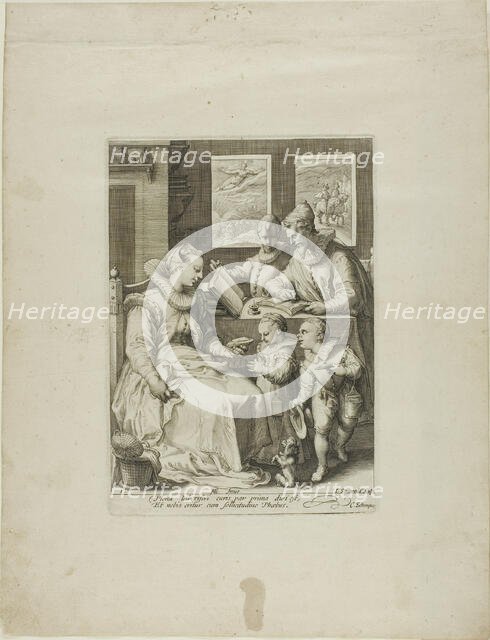 Morning, plate one from Four Times of Day, c.1595. Creator: Jan Saenredam.