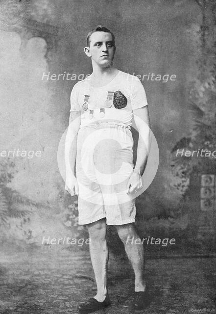 Portrait of the athlete CA Bradley, 1896.  Creator: Sellman & Co.