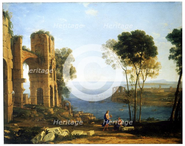 'Coast View with Apollo and the Cumaean Sibyl', between 1645 and 1649.  Artist: Claude Lorrain