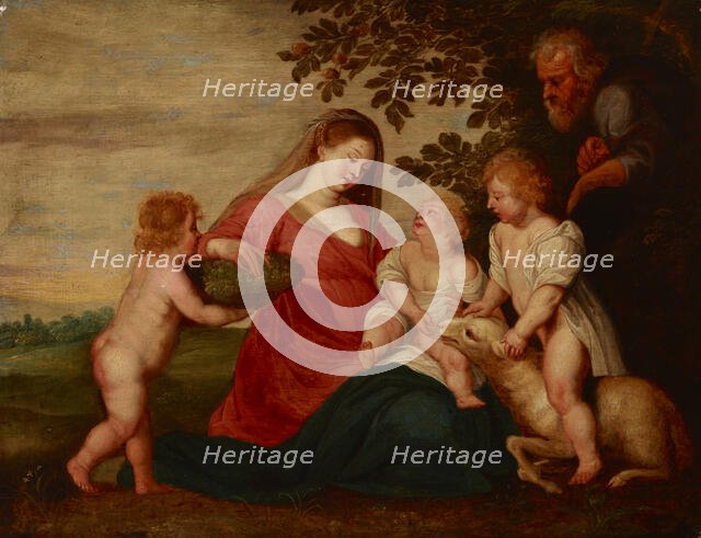 Holy Family with the Infant Saint John the Baptist and an Angel, 2nd half of 17th century. Creator: Unknown.