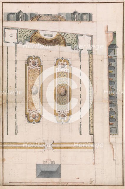 Design for the Garden of a Hotel on Rue des Amandiers, Paris, late 18th century. Creator: Anon.