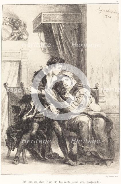 Hamlet and the Queen (Act III, Scene IV), 1834. Creator: Eugene Delacroix.