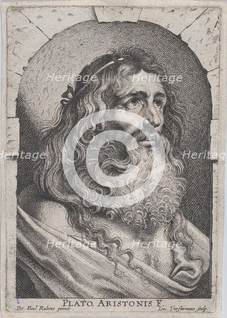 The bust of Plato, in a niche, ca. 1620 Creator: Lucas Vorsterman.