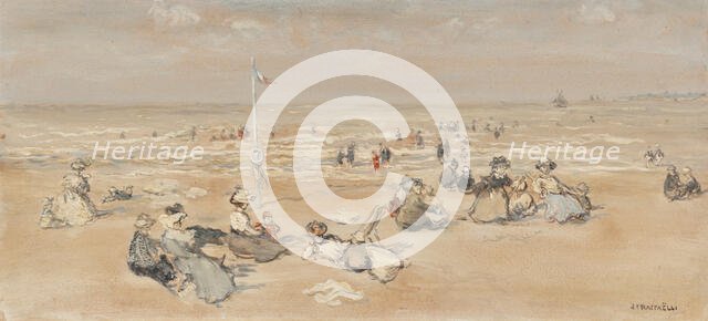 Une Après-Midi À La Plage, c1880s. Creator: Jean-François Raffaëlli.