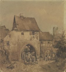 Gate to Munzenberg, c1840s. Creator: Jakob Dielmann.