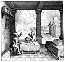 Astrologers preparing a horoscope, 1617-1619. Artist: Unknown