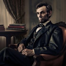 AI IMAGE - Portrait of Abraham Lincoln in the Oval Office, c1865, (2023).  Creator: Heritage Images.
