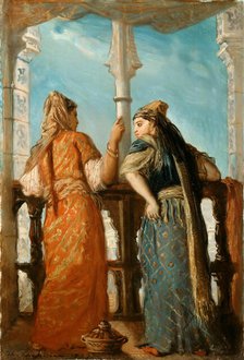 Jewish Women at the Balcony, Algiers, 1849. Creator: Chassériau, Théodore (1819-1856).