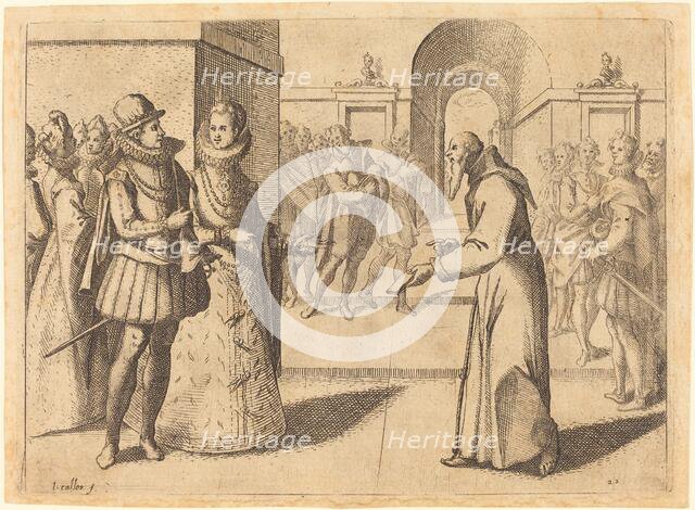 A Capucin bringing thanks of the King of Bavaria, 1612. Creator: Jacques Callot.