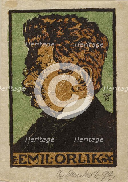 Portrait of Emil Orlik (1870-1932), 1897. Creator: Pankok, Bernhard (1872-1943).