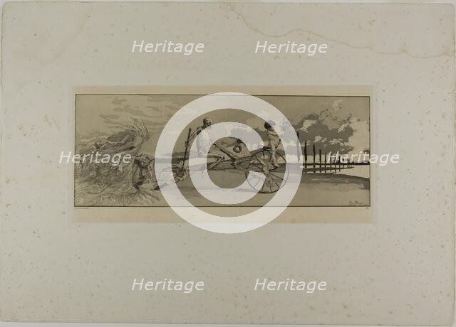 Cupid, Death, and the Next World, plate twelve from Intermezzos, 1881. Creator: Max Klinger.