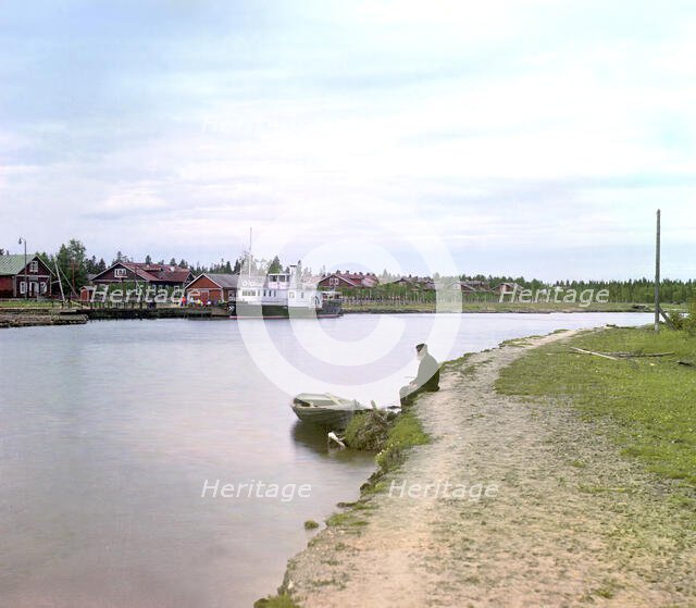 General view of the factory, Kovzha [Russian Empire], 1909. Creator: Sergey Mikhaylovich Prokudin-Gorsky.