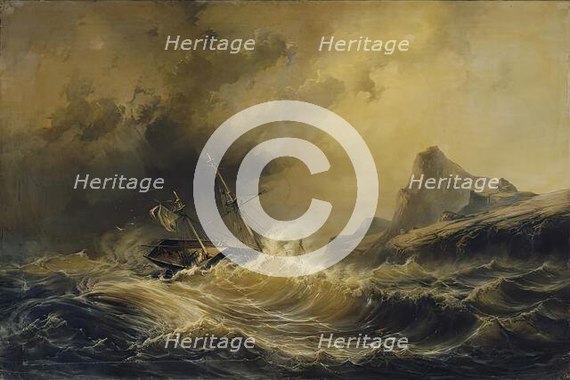 Shipwreck near Cape Horn, 1854. Creator: Josef Karl Berthold Puttner.
