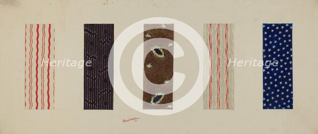 Quilt Patches, 1938. Creator: Charles Moss.