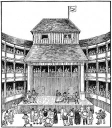 Theatre or Playhouse in the time of Elizabeth I. Artist: Unknown