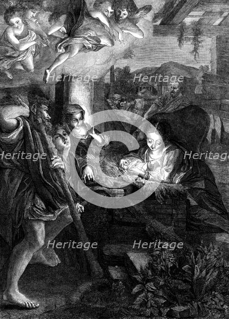 "La Notte", from the picture by Correggio, in the Dresden Gallery, 1873. Creator: Henry Duff Linton.