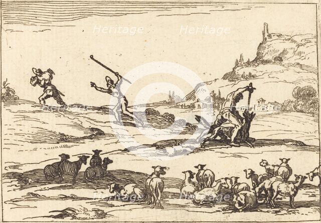 Shepherds Defending their Herds, 1628. Creator: Jacques Callot.