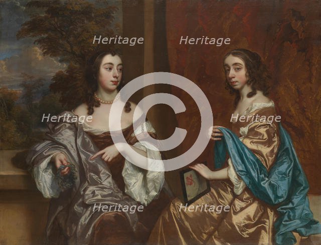 Mary Capel (1630-1715), Later Duchess of Beaufort, and Her Sister Elizabeth (1633-1678)... Creator: Peter Lely.