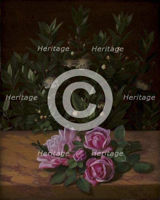 Roses and Myrtles, 1876. Creator: Otto Didrik Ottesen.